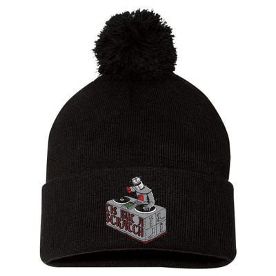 Tis But A Scratch Dj Knight Non Shall Drop The Beat Pom Pom 12in Knit Beanie