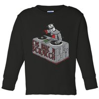 Tis But A Scratch Dj Knight Non Shall Drop The Beat Toddler Long Sleeve Shirt