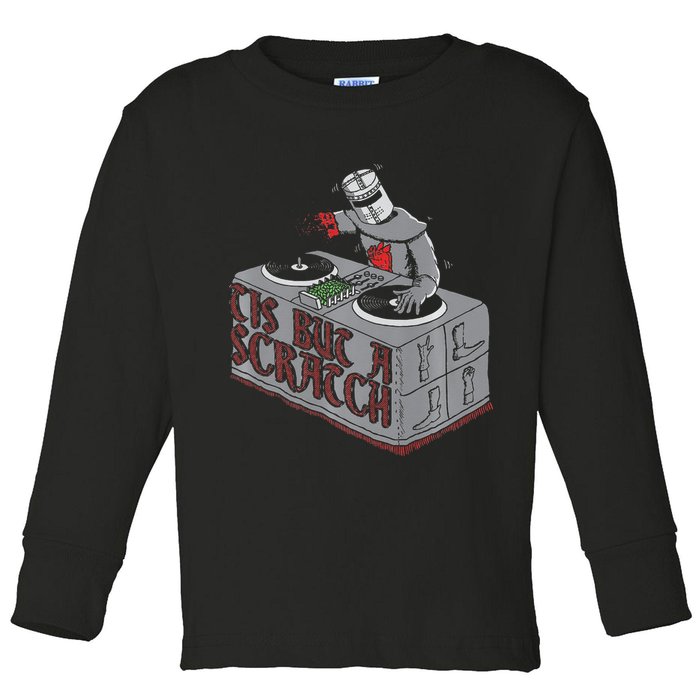 Tis But A Scratch Dj Knight Non Shall Drop The Beat Toddler Long Sleeve Shirt