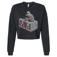 Tis But A Scratch Dj Knight Non Shall Drop The Beat Cropped Pullover Crew