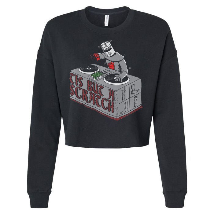 Tis But A Scratch Dj Knight Non Shall Drop The Beat Cropped Pullover Crew