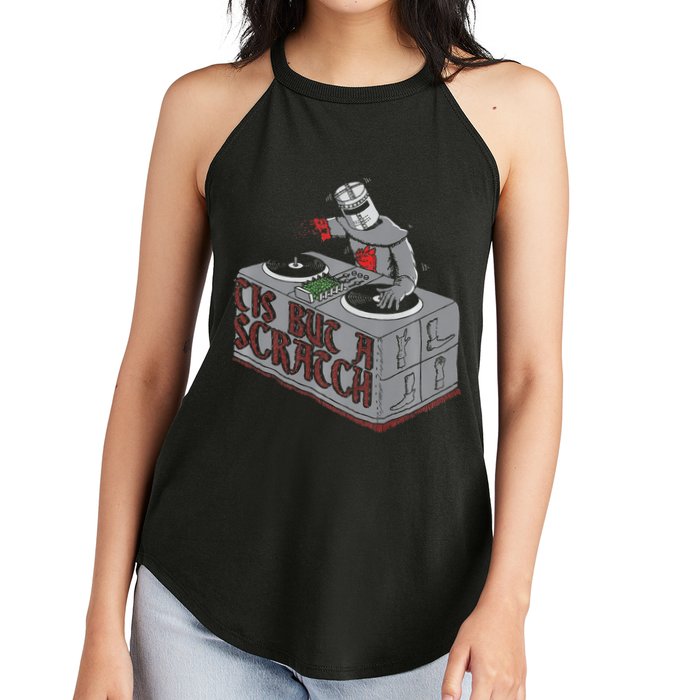 Tis But A Scratch Dj Knight Non Shall Drop The Beat Women's Perfect Tri Rocker Tank