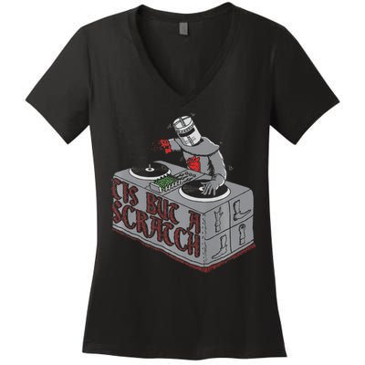 Tis But A Scratch Dj Knight Non Shall Drop The Beat Women's V-Neck T-Shirt