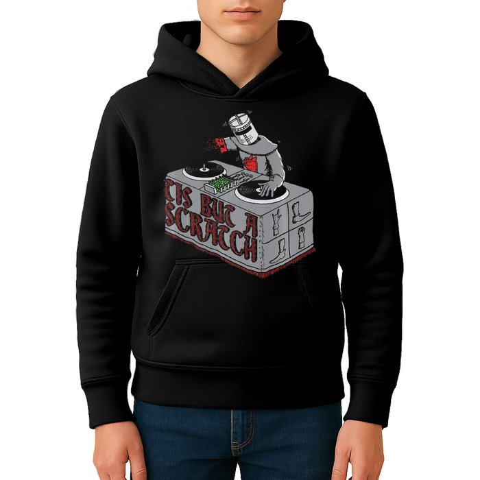 Tis But A Scratch Dj Knight Non Shall Drop The Beat Kids Hoodie