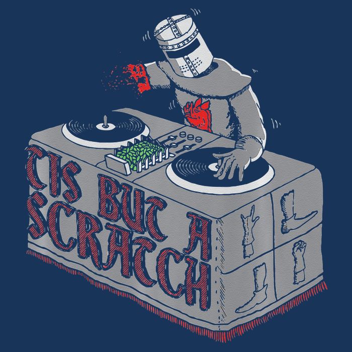 Tis But A Scratch Dj Knight Non Shall Drop The Beat Infant Baby Jersey Bodysuit