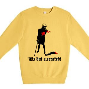 Tis But A Scratch Monty Python Holy Grail Vinyl Premium Crewneck Sweatshirt