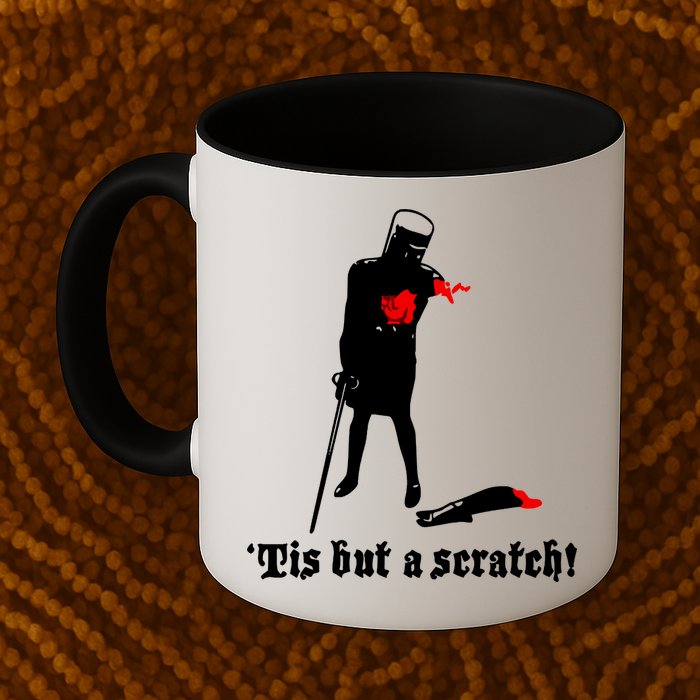 Tis But A Scratch Monty Python Holy Grail Vinyl Mug