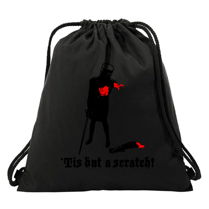Tis But A Scratch Monty Python Holy Grail Vinyl Drawstring Bag
