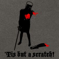 Tis But A Scratch Monty Python Holy Grail Vinyl Cotton Canvas Backpack