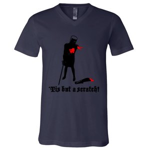 Tis But A Scratch Monty Python Holy Grail Vinyl V-Neck T-Shirt