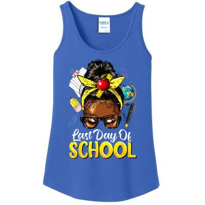 Teacher Black Afro African American Women Last Day Of School Ladies Essential Tank