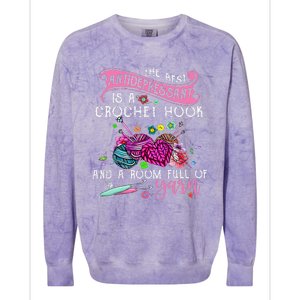 The Best Antidepressant Is A Crochet Hook Colorblast Crewneck Sweatshirt