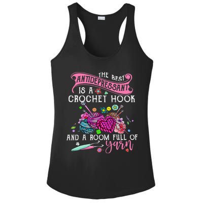 The Best Antidepressant Is A Crochet Hook Ladies PosiCharge Competitor Racerback Tank
