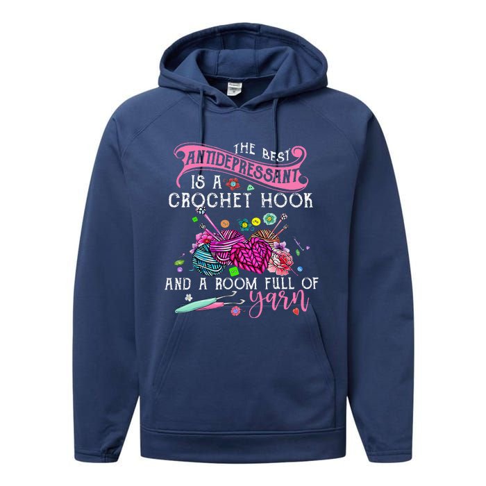 The Best Antidepressant Is A Crochet Hook Performance Fleece Hoodie