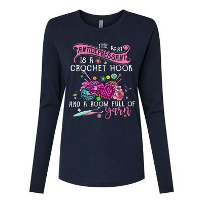 The Best Antidepressant Is A Crochet Hook Womens Cotton Relaxed Long Sleeve T-Shirt