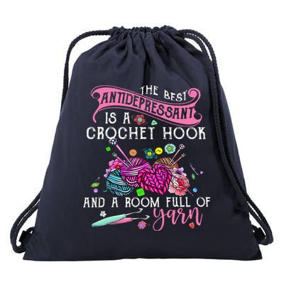 The Best Antidepressant Is A Crochet Hook Drawstring Bag