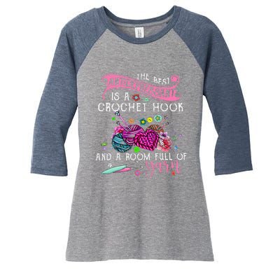 The Best Antidepressant Is A Crochet Hook Women's Tri-Blend 3/4-Sleeve Raglan Shirt