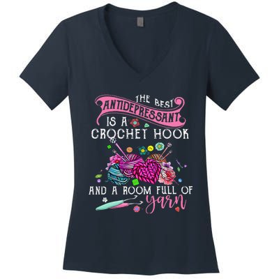 The Best Antidepressant Is A Crochet Hook Women's V-Neck T-Shirt