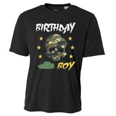 Tank Birthday Army Camouflage Skull Military Cooling Performance Crew T-Shirt