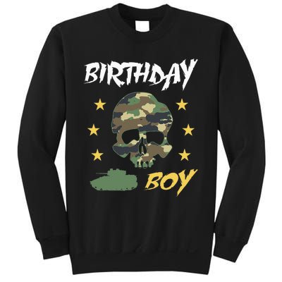 Tank Birthday Army Camouflage Skull Military Sweatshirt