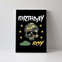 Tank Birthday Army Camouflage Skull Military Canvas