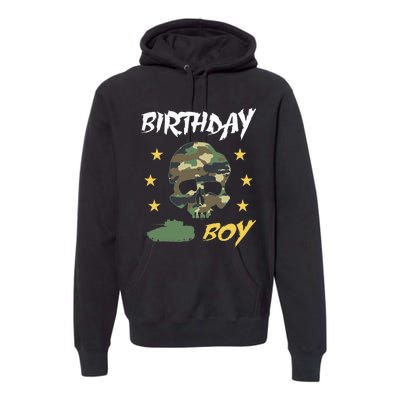 Tank Birthday Army Camouflage Skull Military Premium Hoodie