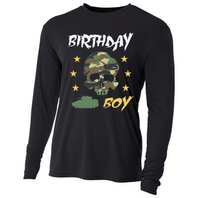 Tank Birthday Army Camouflage Skull Military Cooling Performance Long Sleeve Crew