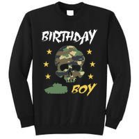 Tank Birthday Army Camouflage Skull Military Tall Sweatshirt