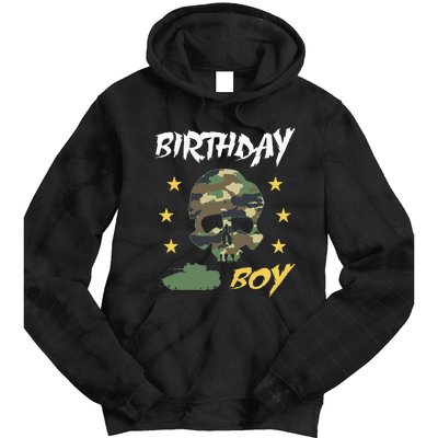 Tank Birthday Army Camouflage Skull Military Tie Dye Hoodie