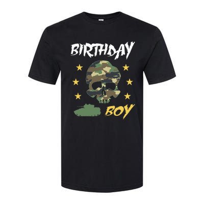 Tank Birthday Army Camouflage Skull Military Softstyle CVC T-Shirt