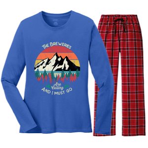 The Breweries Are Calling And I Must Go Beer Meaningful Gift Women's Long Sleeve Flannel Pajama Set 