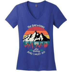 The Breweries Are Calling And I Must Go Beer Meaningful Gift Women's V-Neck T-Shirt