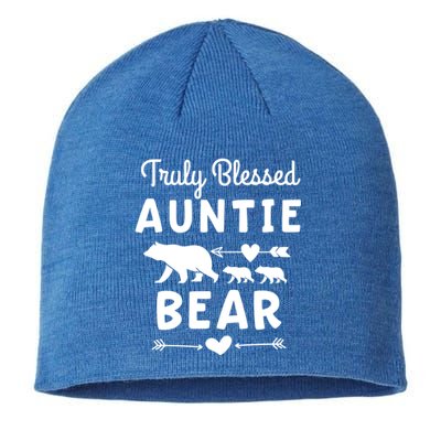 Truly Blessed Auntie Bear Funny Gift Unt Cubs Gift Sustainable Beanie