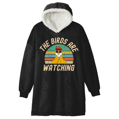 The Birds Are Watching Wake Up America Hooded Wearable Blanket