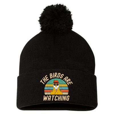 The Birds Are Watching Wake Up America Pom Pom 12in Knit Beanie