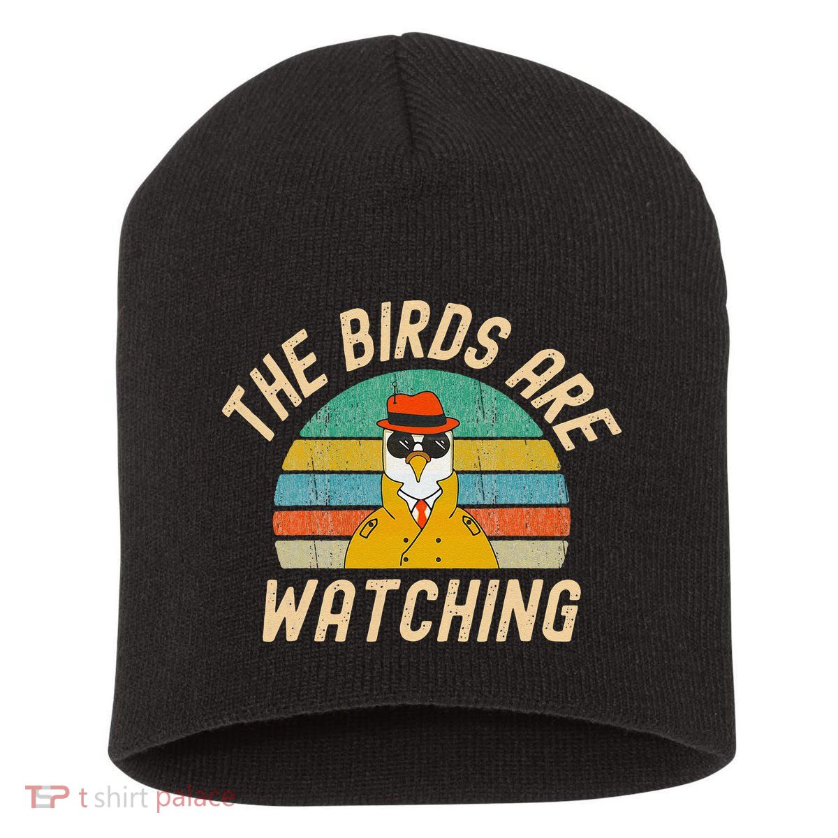The Birds Are Watching Wake Up America Short Acrylic Beanie