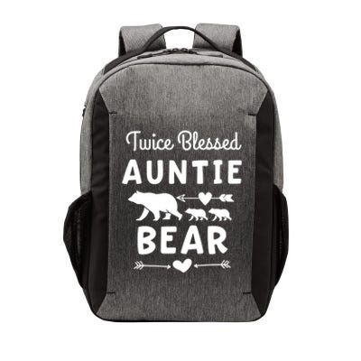 Twice Blessed Auntie Bear Aunt Gift Heart Arrow Cubs Gift Vector Backpack