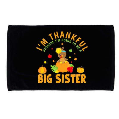 Thanksgiving Baby Announcement Big Sister Turkey Microfiber Hand Towel