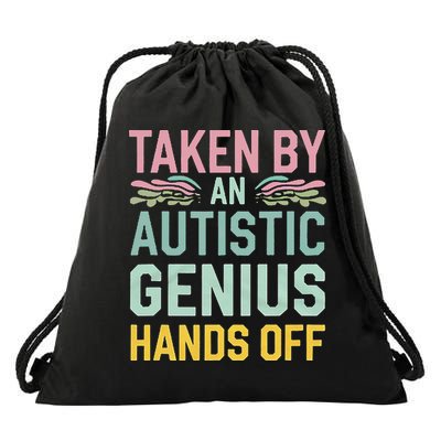 Taken By An Autistic Genius Hands Off Drawstring Bag