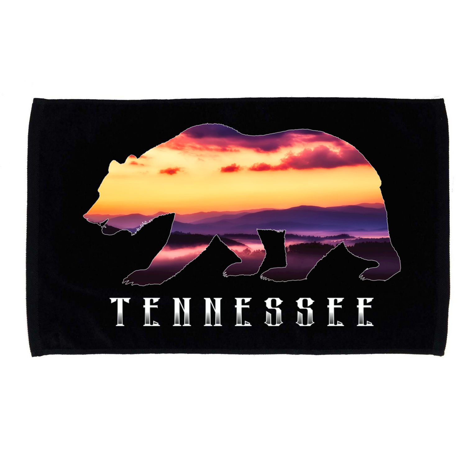 Tennessee Bear And Great Smoky Mountains Park Image Souvenir Gift Microfiber Hand Towel