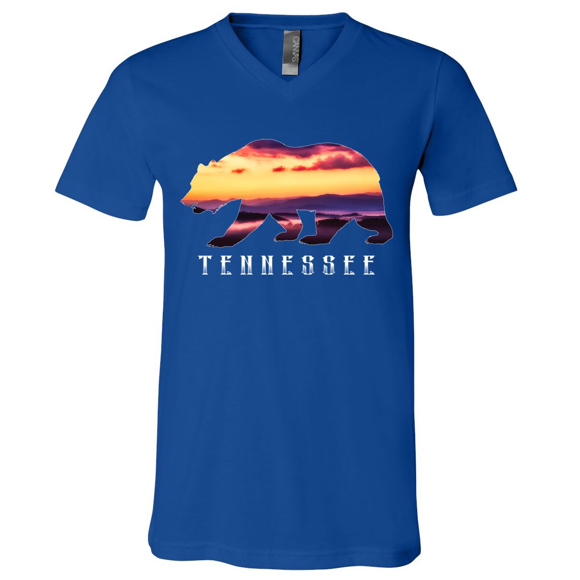 Tennessee Bear And Great Smoky Mountains Park Image Souvenir Gift V-Neck T-Shirt