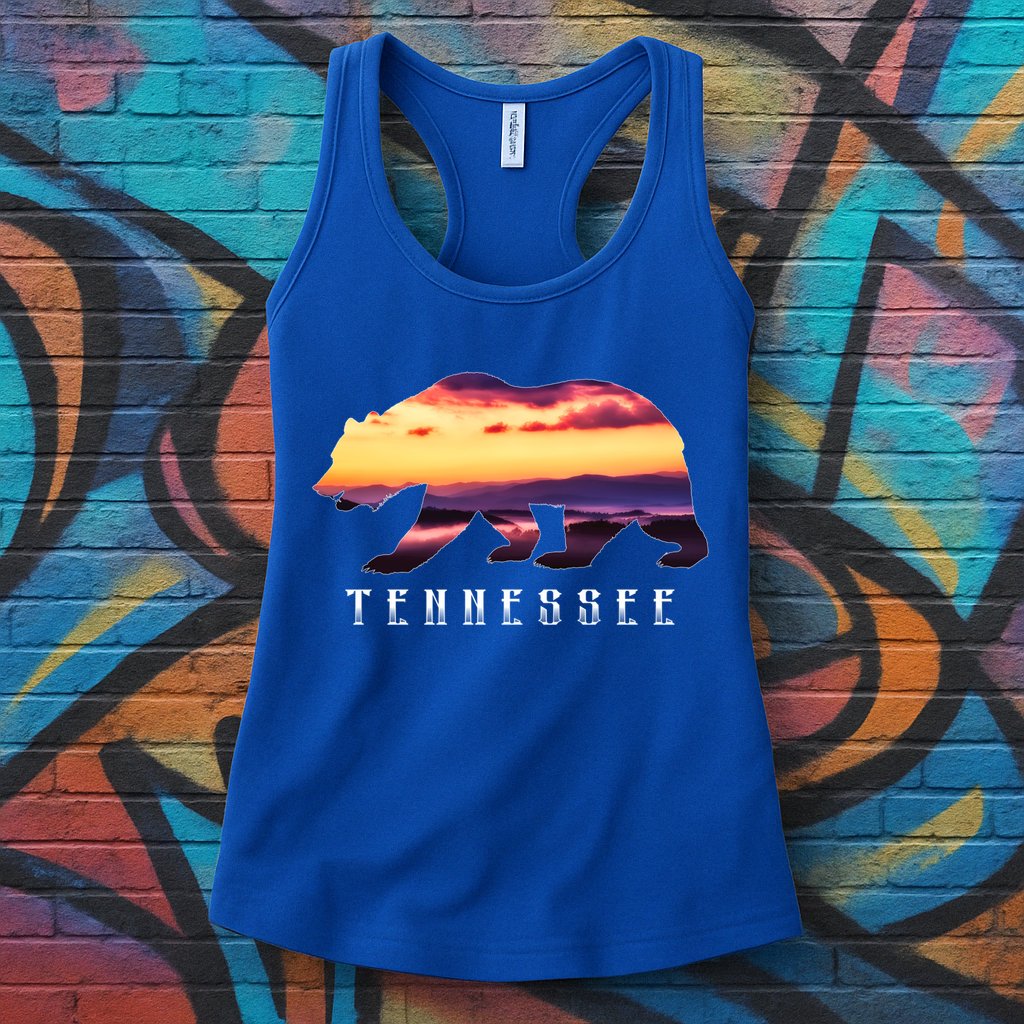 Tennessee Bear And Great Smoky Mountains Park Image Souvenir Gift Womens Tank Top