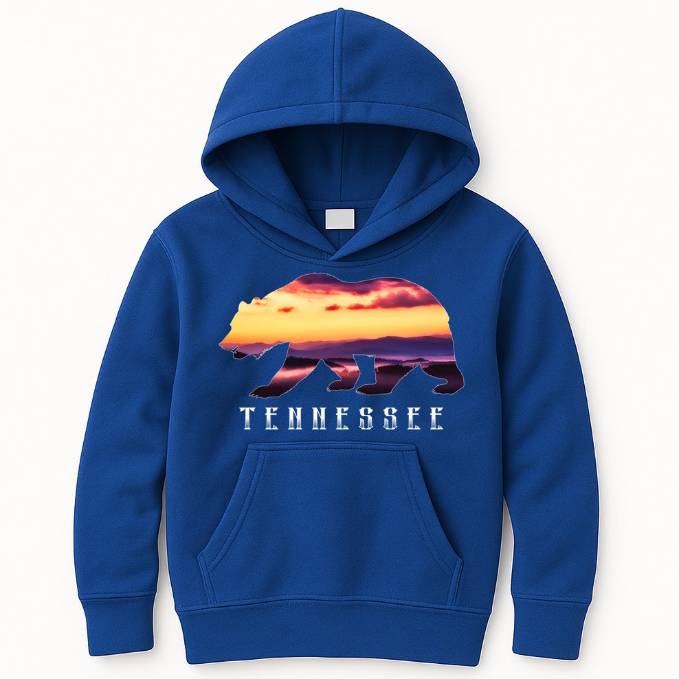 Tennessee Bear And Great Smoky Mountains Park Image Souvenir Gift Kids Hoodie