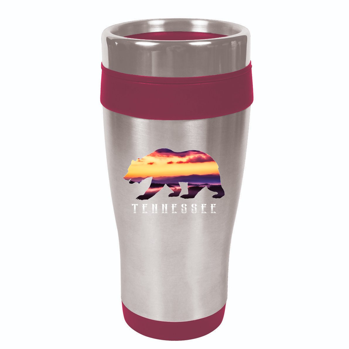 Tennessee Bear And Great Smoky Mountains Park Image Souvenir Gift 16oz Travel Tumbler
