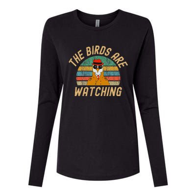 The Birds Are Watching Wake Up America Womens Cotton Relaxed Long Sleeve T-Shirt