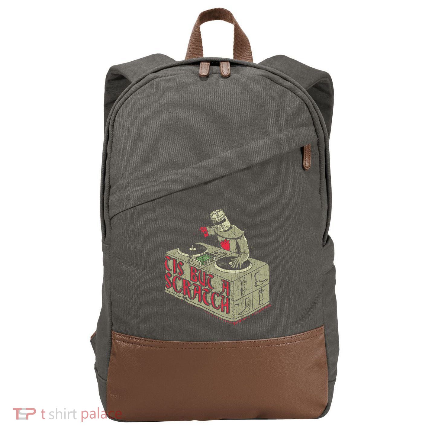 Tis But A Scratch Monty Dj Music Festival Lover Concert Cotton Canvas Backpack