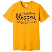 Thankful Blessed And Kind Of A Mess Funny Premium T-Shirt