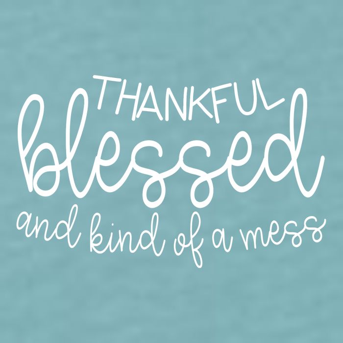 Thankful Blessed And Kind Of A Mess Funny Sueded Cloud Jersey T-Shirt