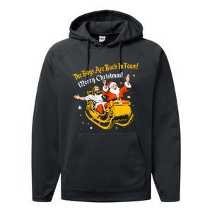 The Boy Are Bach In Town Merry Christmas Santa Performance Fleece Hoodie