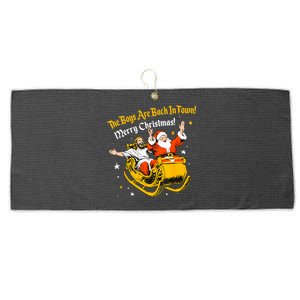 The Boy Are Bach In Town Merry Christmas Santa Large Microfiber Waffle Golf Towel